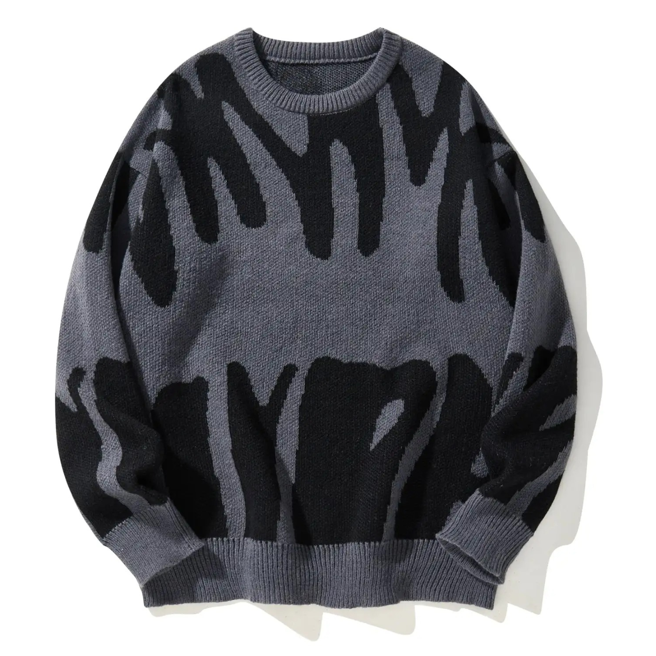 Liam Maglione da Uomo – Maglione Oversize in Maglia con Motivo Astratto e Sensazione Morbida