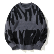 Liam Maglione da Uomo – Maglione Oversize in Maglia con Motivo Astratto e Sensazione Morbida