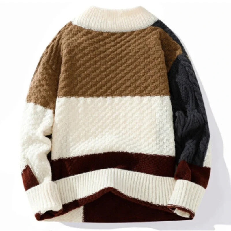 Maglione da Uomo in Maglia con Motivo Grafico a Tinta Unita – Design Moderno e Confortevole